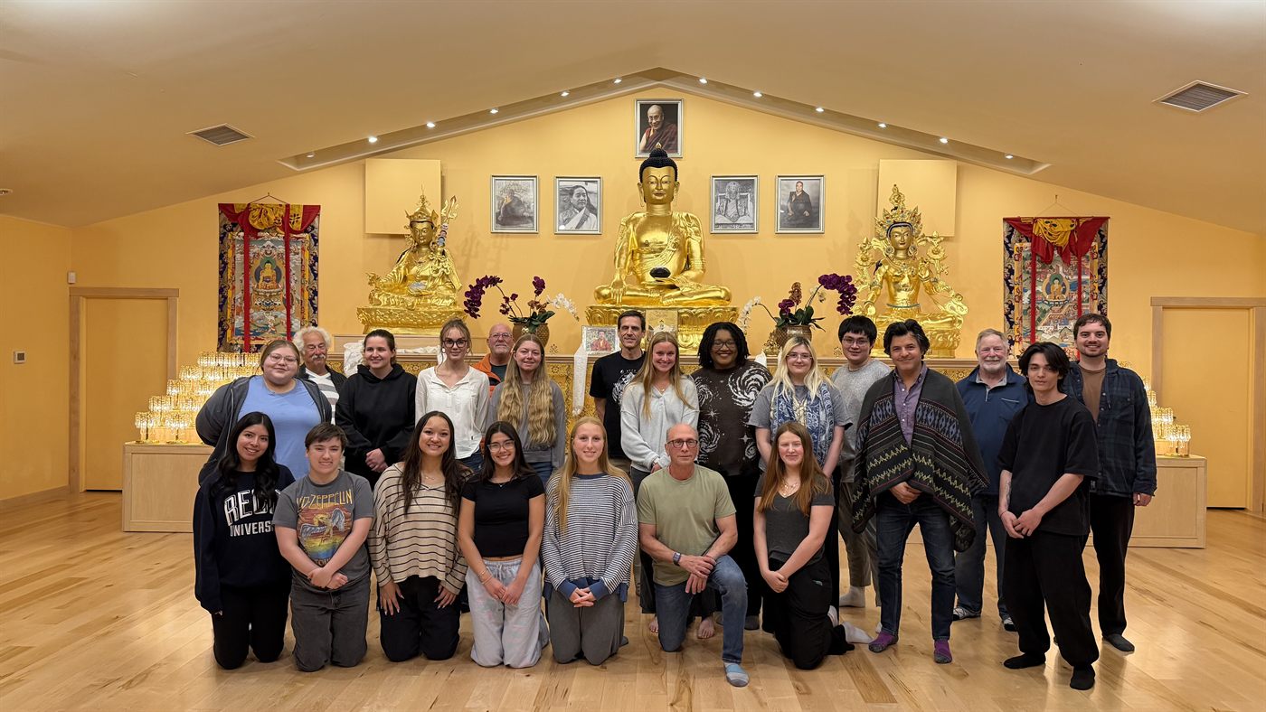 Community gathered together at a wellness session